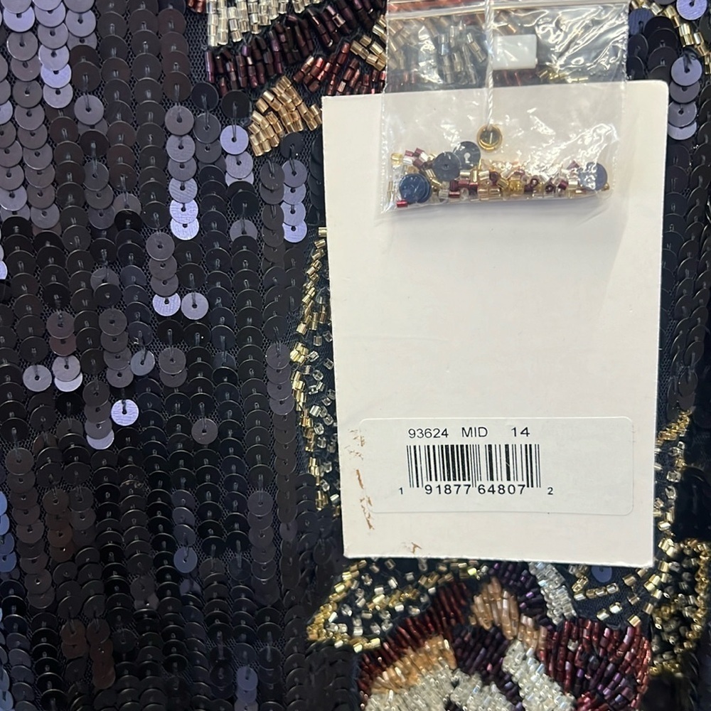 Mac Duggal 93624 NWT SEQUINED ASYMMETRICAL FLORAL LONG SLEEVE MIDI DRess - Picture 7 of 10